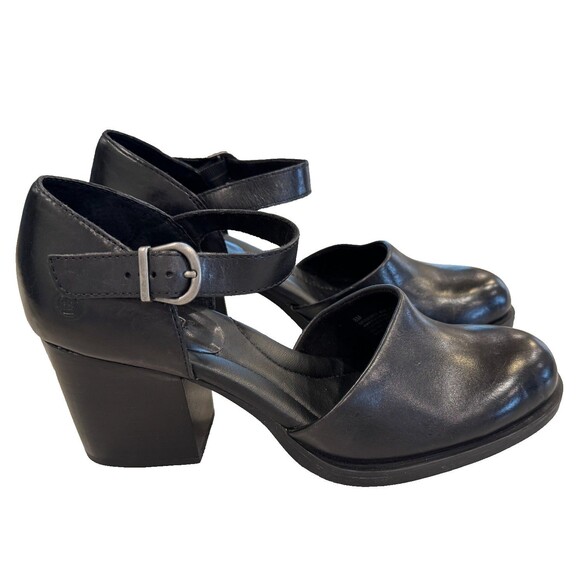 Born Haida Mary Jane Pump Black Leather Heels Size 8M BR0060603 - Picture 6 of 8